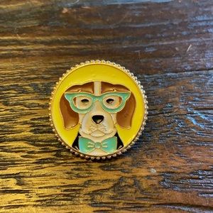 New! Beagle with glasses pin